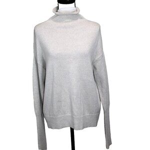 Wilfred Aritzia Roll / Mock Neck Sweater Lt Gray Grey 100% Merino Wool Women's L